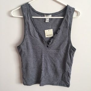 NWT Forever 21 Striped Button Tank Top